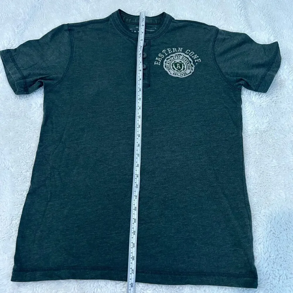 Old Navy VTG Mens Y2K M Green Short Sleeve College Preppy Casual Cotton Clean - Picture 5 of 7